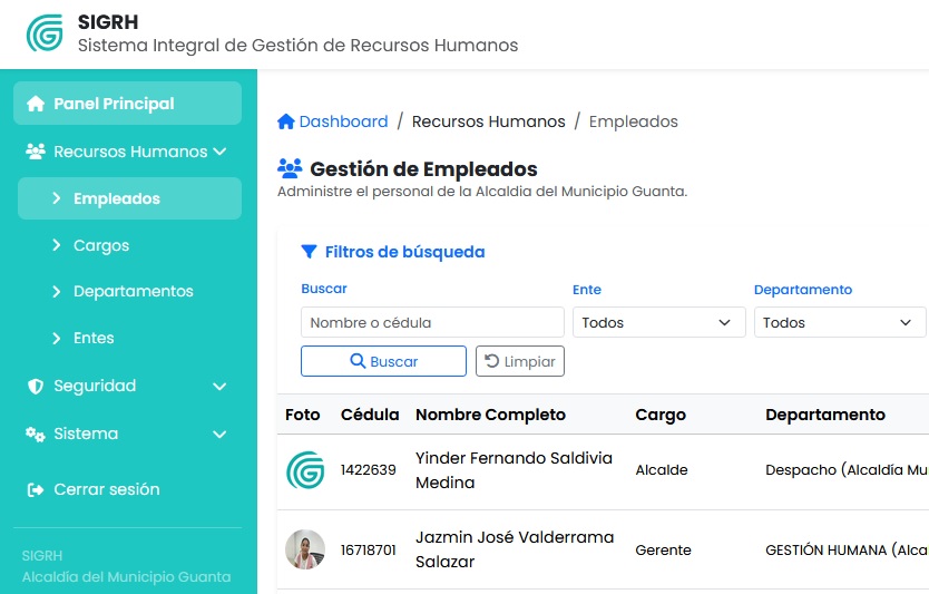 Sistema Integral de Recursos Humanos